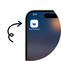Smartphone home screen showing the pharmacy Patient Portal icon